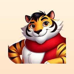 The Spark Phonics app icon: a friendly cartoon tiger in a red scarf